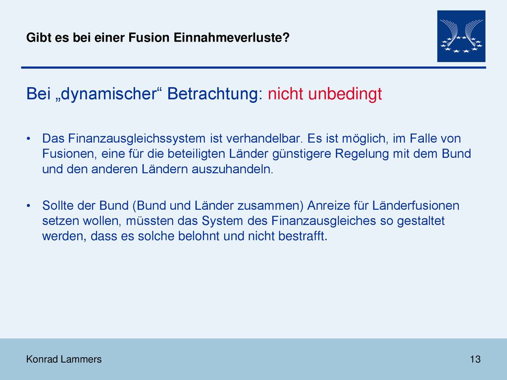 Ökonomische Aspekte einer Fusion von Stadtstaaten und umliegenden Flächenländern ARL ...